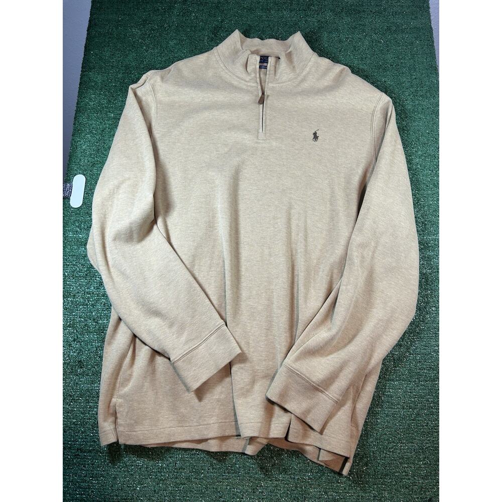 Polo by Ralph Lauren Men's Quarter Zip Pull Over Cream Size XXL